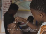 Remy Badio,  barber in Cayes-Jacmel