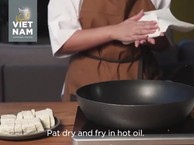 Vietnamese home recipes. Dau phu sot ca. Tofu in tomato sauce